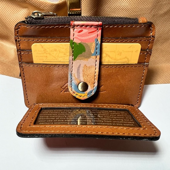 NWT Patricia Nash Cassis Leather Citrus Rose ID Wallet - Picture 3 of 6